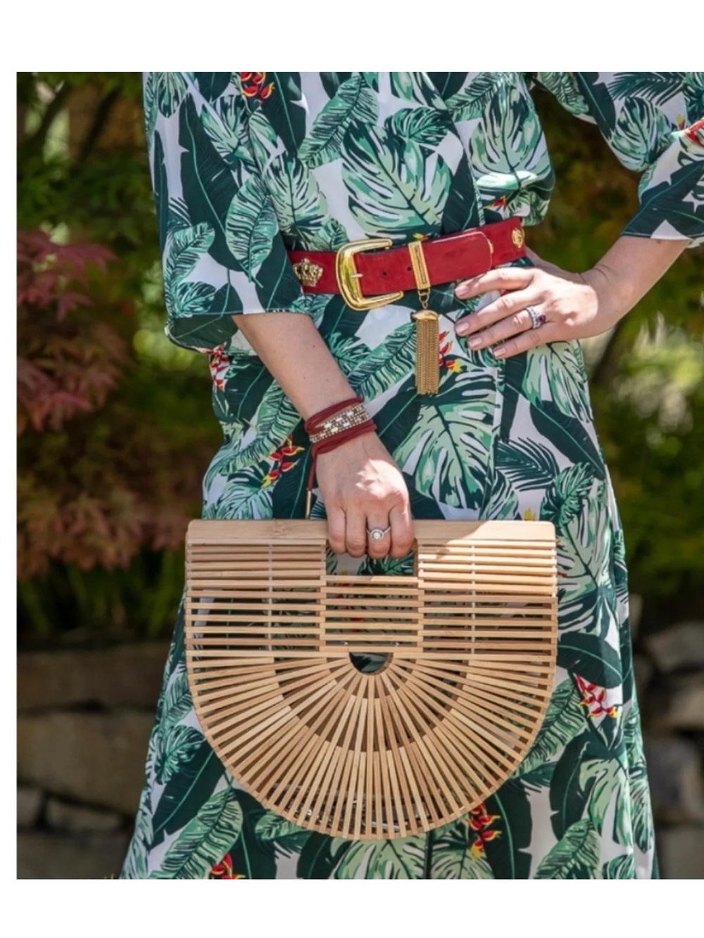 RACHEL ZOE • Palm Print Duster Kaftan Jacket in a Beautiful Tropical Palm Print - Picture 4 of 16
